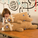 Axyaa Bear Plush Toy Pillow: Soft Hugging Long Strip Doll for Girls
