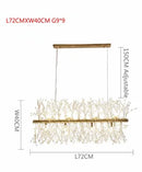 Axyaa Modern Silver Crystal Chandelier LED Pendant Lamp for Dining Room