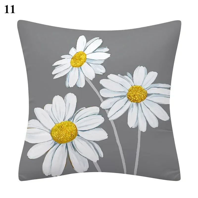 Flower Letter Print Cushion Cover for Stylish Home Decor by Axyaa