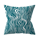 Teal Blue Green Floral Stripe Geometric Pillowcase by Axyaa for Home Decor
