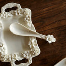Axyaa Handmade Flower Ceramic Dessert Soup Spoon Tableware