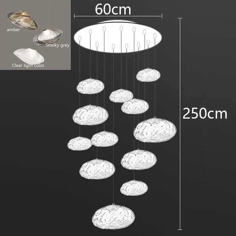 Axyaa Nordic Stair Chandelier Pendant Lights Ceiling Light for Living Room Bedroom and Dining Room