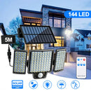 Axyaa 268/144LED Solar Security Wall Light with Remote Motion Sensor - Waterproof Garden Street Lamp