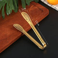 Axyaa Stainless Steel Smart Grill Tongs Gold/Silver Meat Clip for BBQ Cooking