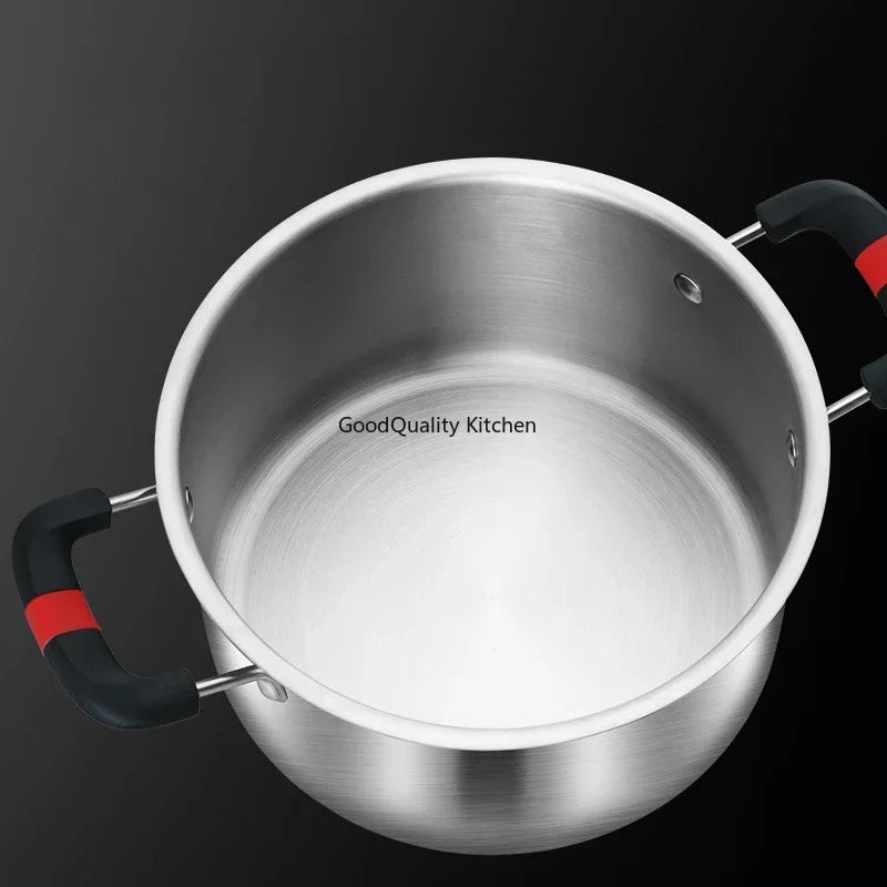 Axya 316 Stainless Steel Soup Pot Double Ear Steamer Pan