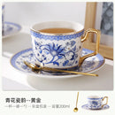 Axyaa Elegant Gold Ceramic Coffee Cup Set | European Luxury Tea Cups