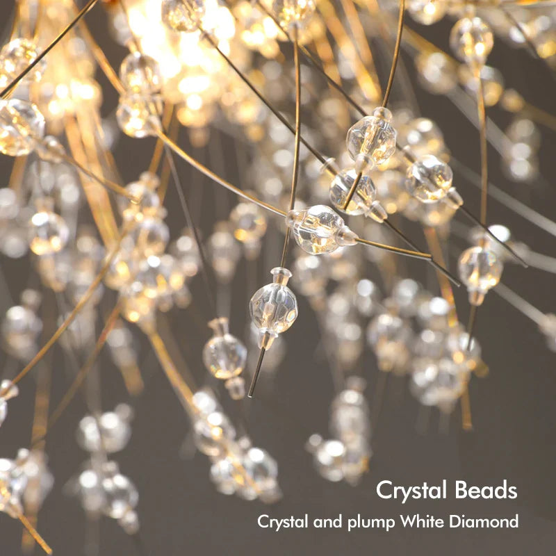 Axyaa Nordic LED Crystal Chandelier Ceiling Light for Home Decor