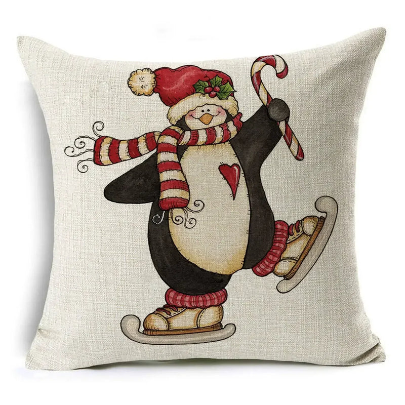 Christmas Santa Claus Pillowcase: Axyaa Linen Decoration for Car Sofa 45cm * 45cm