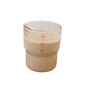 Axyaa 12oz Cute Ins Style Glass Coffee Cup with Red Pink Knot Print