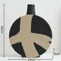 Axyaa Geometric Stripes Ceramic Vase: Desk & Room Decor with Artificial Flowers