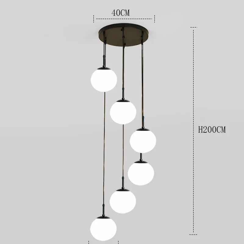 Axyaa Staircase Chandeliers LED Pendant Light for Modern Living Room Decor