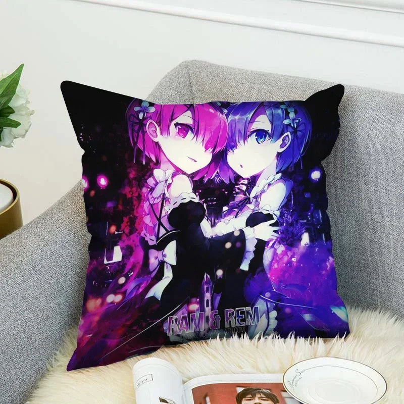 Axyaa Anime Pillow Cover 40x40 Decorative Cushion Covers for Home Sofa