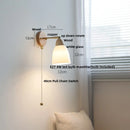 Axyaa Ceramic Wood LED Wall Sconce Rotates Coffee Balcony Stair Light Fixture
