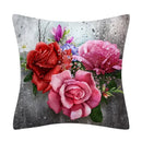 Retro Floral Linen Pillow Cover Abstract Art Decor for Living Room Sofa by Axyaa
