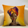 Axyaa African Lady Oil Painting Pillow Case Home Sofa Art Decoration Cover