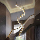 Axyaa Crystal Chandelier Stair Pendant Lamp Living Room Lighting