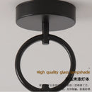 Axyaa Modern Glass Ceiling Lamp: Nordic Black Gold LED Lighting Fixtures for Bedroom & Hallway.