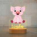Axyaa Acrylic USB NightLight with Custom Name, Animal Design for Kids' Bedroom Décor