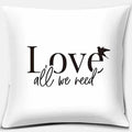 Axyaa Geometric Print Cushion Cover, Black and White, Square Pillowcase