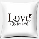 Axyaa Geometric Print Cushion Cover, Black and White, Square Pillowcase