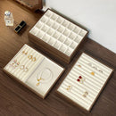 Axyaa Velvet Jewelry Organizer Trays for Drawer - Stackable Ring Earring Storage