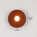 Axyaa Solid Wood Circular Wall Light - Retro Style for Living Spaces