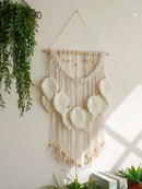 Boho Leaf Macrame Tapestry Wall Hanging for Home Decor by Axyaa
