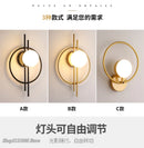 Axyaa Glass Ball LED Wall Lamp Modern Light Luxury for Living Room Bedroom