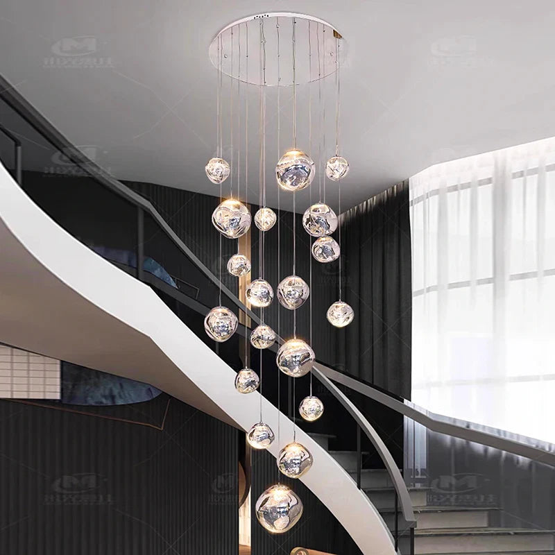 Axyaa Nordic Stair Chandelier Living Room Dining Pendant Ceiling Light