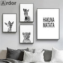 Nordic Kids Room Decor Art Print with HAKUNA MATATA Quotes by Axyaa