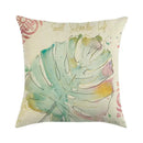 Axyaa Floral Print Linen Pillow Case for Home Decor - 45*45cm