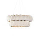 Axyaa Glass Leaf Chandelier: Custom LED Gold Luxury Pendant Light