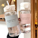 Axyaa 500ml Clear Leakproof Water Bottle with Straw - Portable for Travel & Office