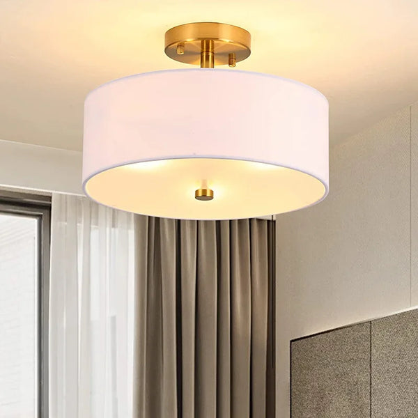 Axyaa White Fabric Ceiling Light for Living Room, Bedroom, Dining Room
