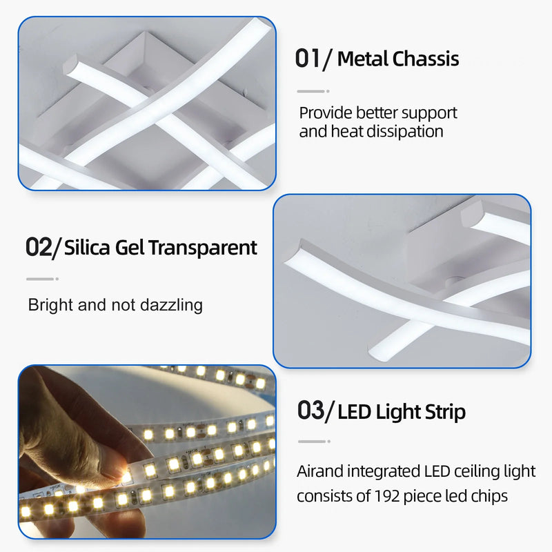 Axyaa 24W LED Modern Ceiling Chandelier for Stylish Living Room Lighting