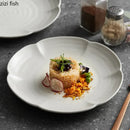 Axyaa Flower Shape Ceramic Dim Sum Plate Set for Molecular Cuisine and Desserts