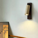 Axyaa Stone Wood Wall Sconce Lamp for Bedroom Reading, E27 Bulb, Switch, Hotel Room