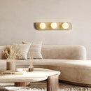 Modern Travertine Stone Wall Sconce Light with Glass Ball for Bedroom Living Room by Axyaa