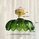 Axyaa Glass Copper Nordic Ceiling Light - Living Room LED Lamp Fixtures
