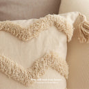 Axyaa Geometric Tufted Tassel Cushion Cover - Soft Home Decor Pillowcase