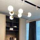Axyaa French Glass Ball Chandelier: Modern Vintage LED Ceiling Pendant Light