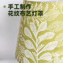 Axyaa Emerald Green Crystal Ceramic Table Lamp with LED Light & Patterned Fabric