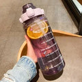 Axyaa Portable Straw Water Bottle with Time Marker - Large Capacity for Sports and Fitness