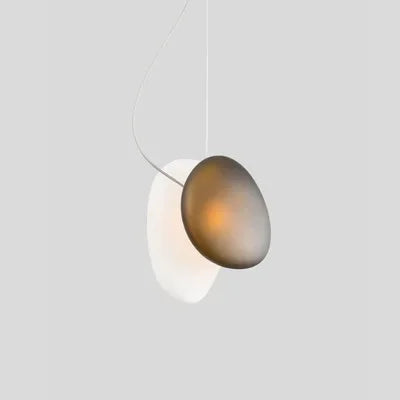 Axyaa Pebble Style Double-Sided Frosted Glass Pendant Light with LED Rope