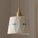 Axyaa White Ceramic LED Pendant Lamp, Luxury Japan Style Hanging Light