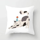 Axyaa Naughty Cat Home Decor Cushion Cover Square Polyester Pillowcase 45x45cm