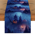 Axyaa Spooky Pumpkin Head Table Runner for Halloween Party Décor
