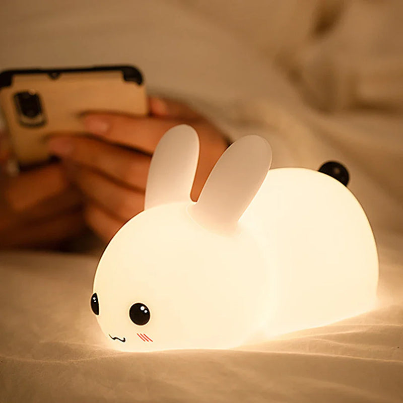 Axya Silicone Rabbit Touch Sensor Night Light - Cute Animal Bedroom Decor