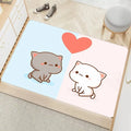 Axyaa Cute Peach Mochi Print Entrance Door Mat - Kawaii Room Decoration