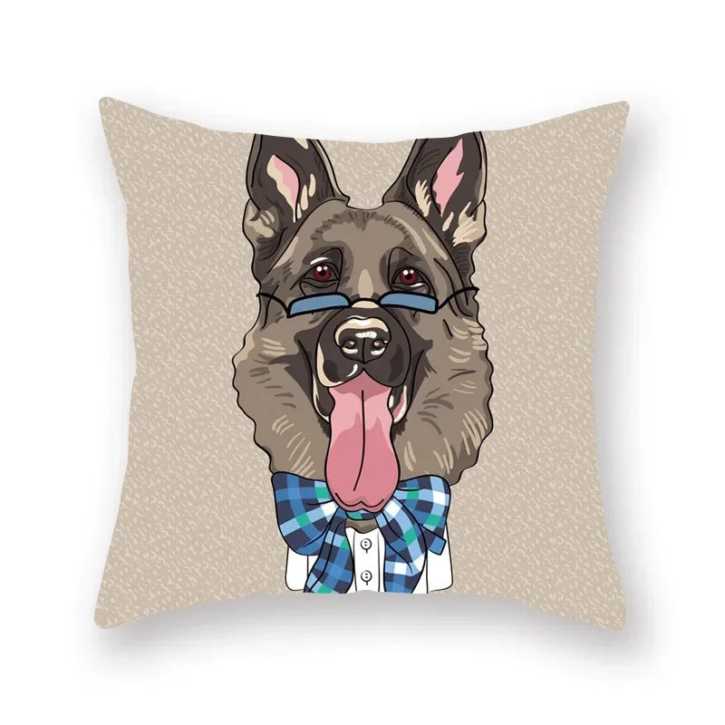 Axyaa Cartoon Animal Print Polyester Pillow Cover for Home Decor